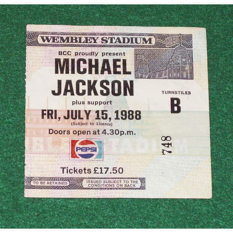 Michael Jackson Wembley Stadium '88 Ticket