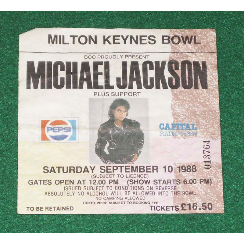 Michael Jackson Milton Keynes Bowl '88 Ticket