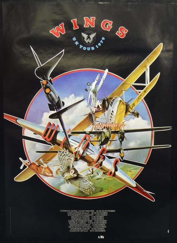 Paul McCartney and Wings McCartney Wings UK Tour Poster 1979 '1979 Poster