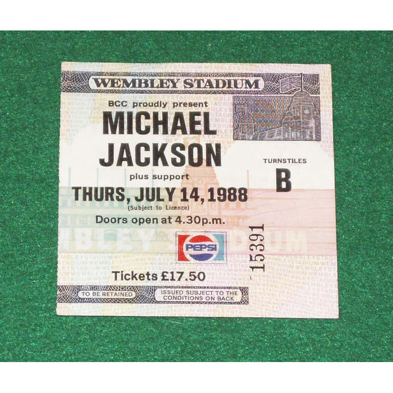 Michael Jackson Wembley Stadium '88 Ticket