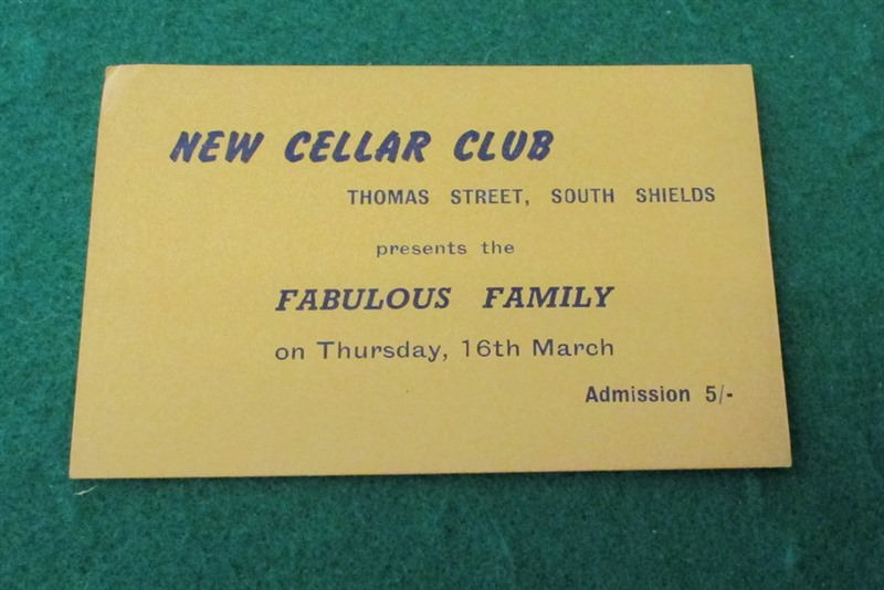 Family Family South Shields Gig Ticket 1967 '1967 Ticket