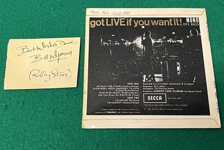 Bill Wyman Bill Wyman Rolling Stones Autograph 1965 '1965 Autograph