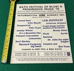 Led Zeppelin Pink Floyd Bath Festival Flyer 1970