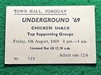 Chicken Shack Torquay Gig Ticket 1969