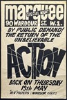 The Action Marquee Ricky Tick Gig Poster 1966